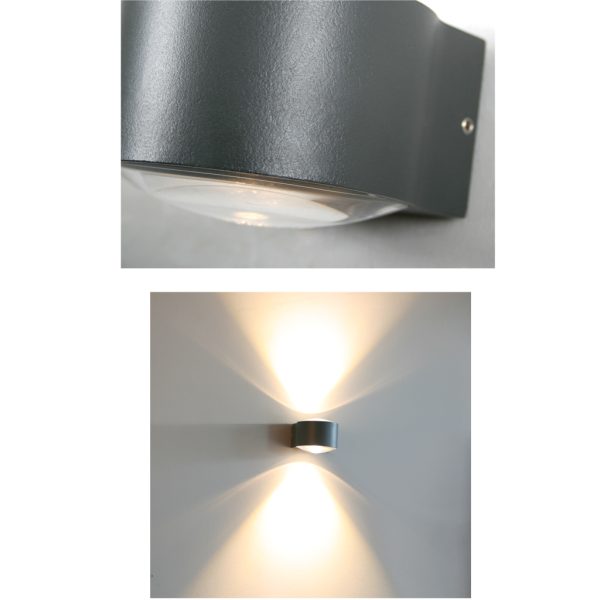 Επίτοιχο Φωτιστικό Lenss 2X4W 3000K Ανθρακί IP54 h5.2w7.8d9.9cm 90° 100-240V - Image 2
