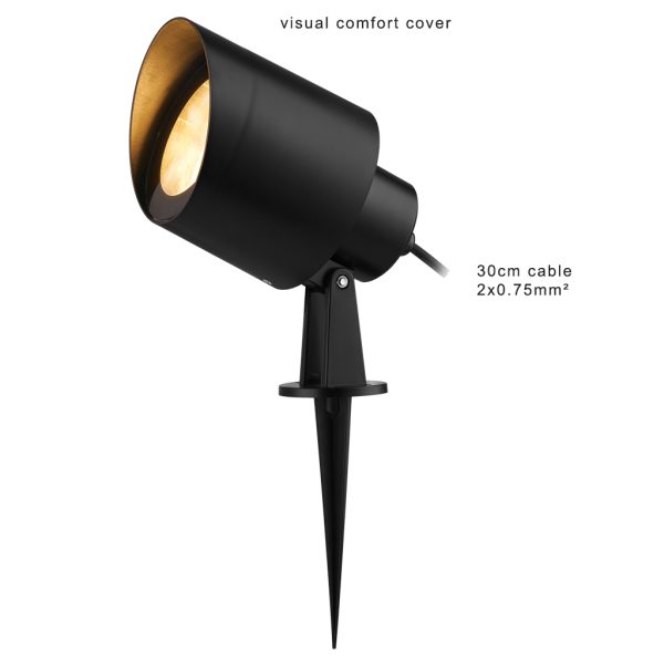 Spot Arian μαύρο IP65 GU10-ES-111/E27-PAR-30 MAX 15W seaside class-ABS/PC/GLA 30cm 2*0.75mm2 καλώδιο - Image 2