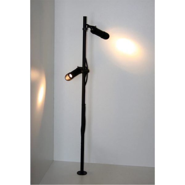 Die Cast Aluminium Pole Black h90cm d2cm with base d6.5cm and spike h25d1.2cm with 3 pcs of cable accessory - Image 2