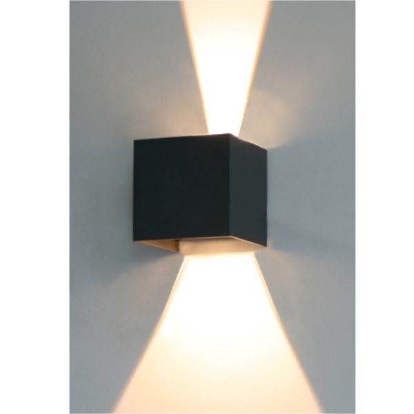 Επίτοιχο Στεγανό Φωτιστικό Box Ανθρακί IP44 2x4W 3000K,h10w10d10cm, 0-110°,Αλουμινίου - Image 2