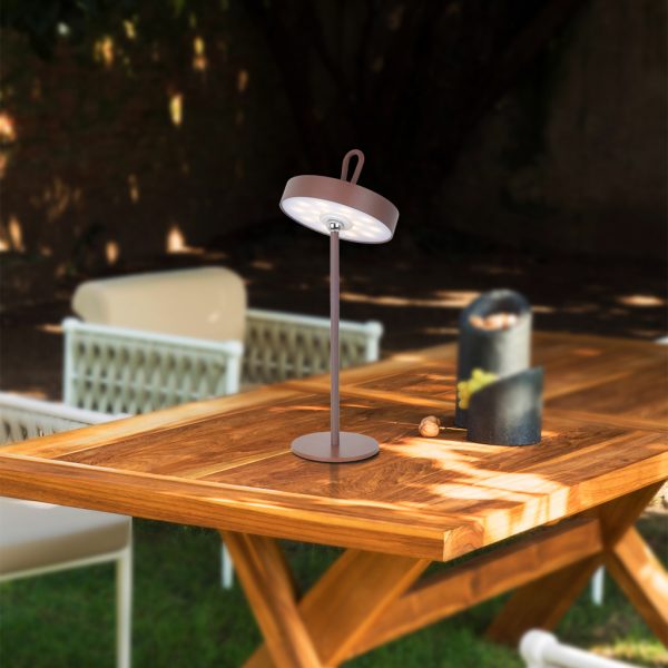 Επιτραπέζιο Κινητό Φωτιστικό Ginko 3W IP54 Corten(Sandy)3000K 4000mAh h35d12.cm base 10cm Dim USB-C@ - Image 3
