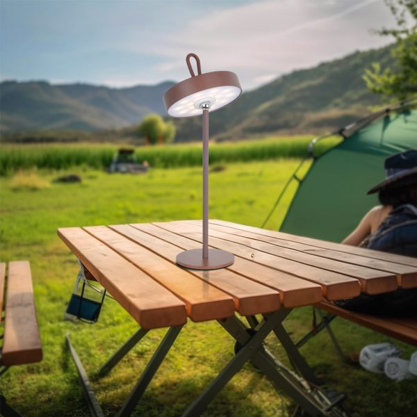 Επιτραπέζιο Κινητό Φωτιστικό Ginko 3W IP54 Corten(Sandy)3000K 4000mAh h35d12.cm base 10cm Dim USB-C@ - Image 4