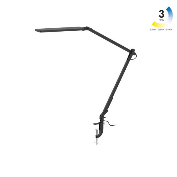 Επιτραπέζιο Clamp 13W Μαύρο 3000K/4000K/6000K 3CCT Change h47d64cm 3StepDim 1.8mAdaptor Μέγγενη&Βάση - Image 2