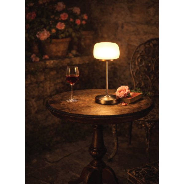 Επιτραπέζιο Φωτιστικό Baloon 3W IP43 Antique Brass 2700K 2000mAh h27.8d10.6cm Dim 1m USB-C Metal&Gla - Image 2