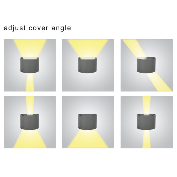 Wall LED Fitting Gap Dark Grey IP44 2X4W 3000K  0-110° h10w10d11.5cm,Aluminum - Image 3