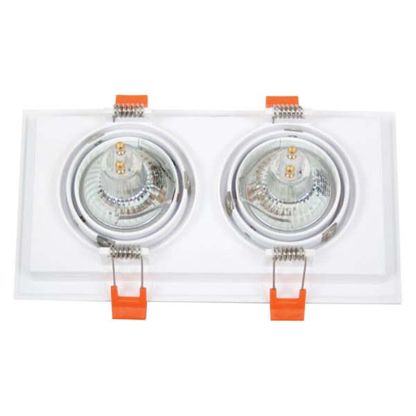 Recessed Downlight DOS 2X50W GU10 Black mat 45⁰(SANDY)  with plastic covers at the end of the spring - Image 2