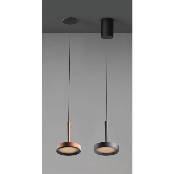 Κρεμαστό Φωτιστικό Pendo Copper Gold 10W 3000K CRI>90 d13.3h17.8cm 1.5m Μαύρο Καλώδιο 2x0.30mm² 230V - Image 2