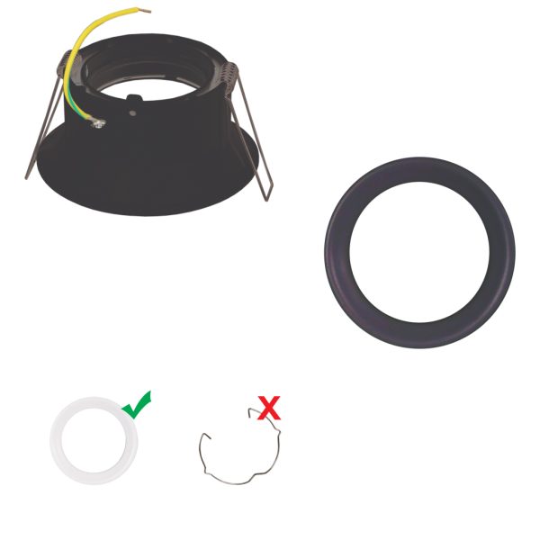 Recessed Downlight INN-R Round Black (Sandy) Gu10 Max 50W Adjustable d9.3cm Cutout 8.5cm - Image 2