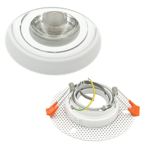 Recessed Trimless Metal Downlight Lord GU10 White (Sandy) - Image 2