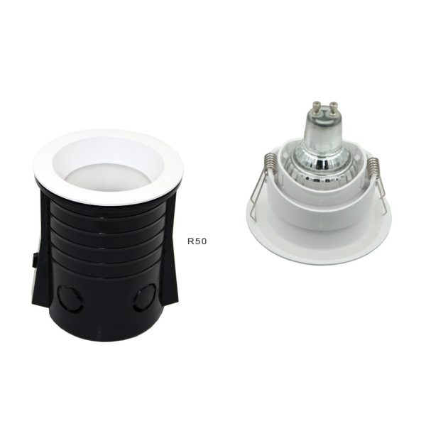 Χωνευτό Φωτιστικό Nolan GU10 Max10W Μαύρο IP65 PC Φ93x45mm Κοπή 75mm Seaside class  R50 - Image 2