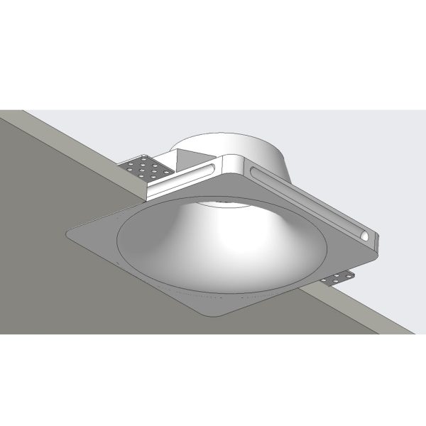 Χωνευτό Φωτιστικό Plaster 1 Τετράγωνο Λευκό Gu10 Max 35W d12w12h4.5cm Κοπή 12.2x12.2cmΓύψινο - Image 2