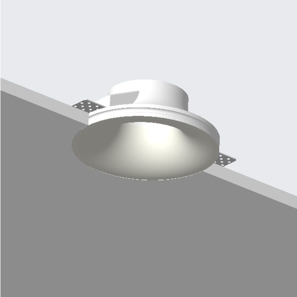 Χωνευτό Φωτιστικό Plaster 2 Στρογγυλό Λευκό Gu10 Max 35W d13h5cm Κοπή 13.2cm Γύψινο - Image 2
