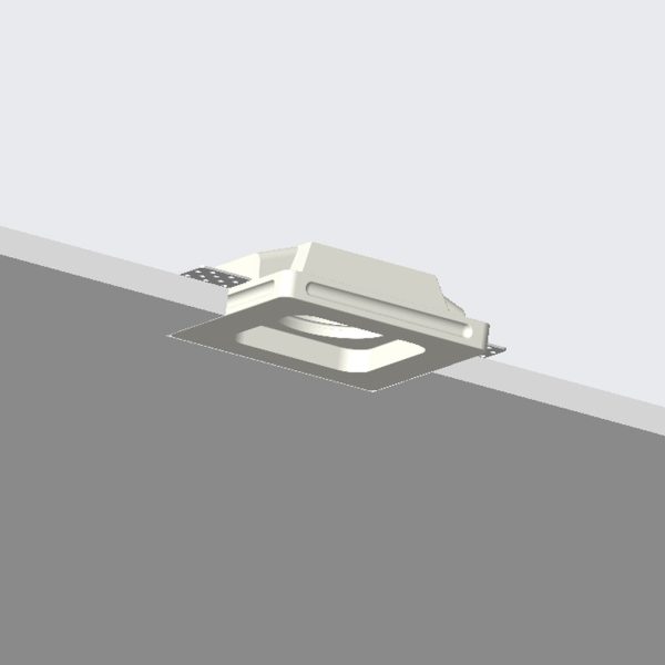 Χωνευτό Φωτιστικό Plaster 4 Τετράγωνο Λευκό Gu10 Max 35W d10w10h2.7cm Κοπή 10.2x10.2cmΓύψινο - Image 2