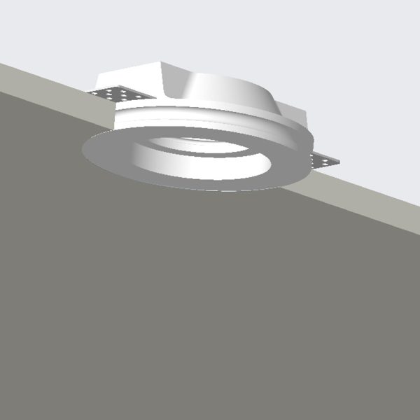 Χωνευτό Φωτιστικό Plaster 5 Στρογγυλό Λευκό Gu10 Max 35W d10h2.7cm Κοπή 10.2cm Γύψινο - Image 2