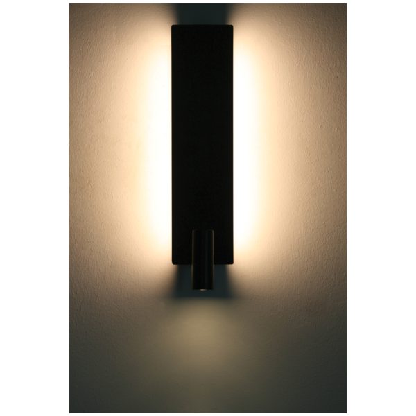 WALL FITTING RIDO LED 12&3W 3000K 25° BLACK(SANDY) LEFT&RIGHT 33X8.5.X3.8cm, DOUBLE SWITCH, DRIVERS 3AAA&EAGLERISE - Image 2