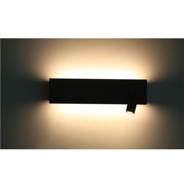 WALL FITTING RIDO LED 12&3W 3000K 25° BLACK(SANDY) LEFT&RIGHT 33X8.5.X3.8cm, DOUBLE SWITCH, DRIVERS 3AAA&EAGLERISE - Image 3