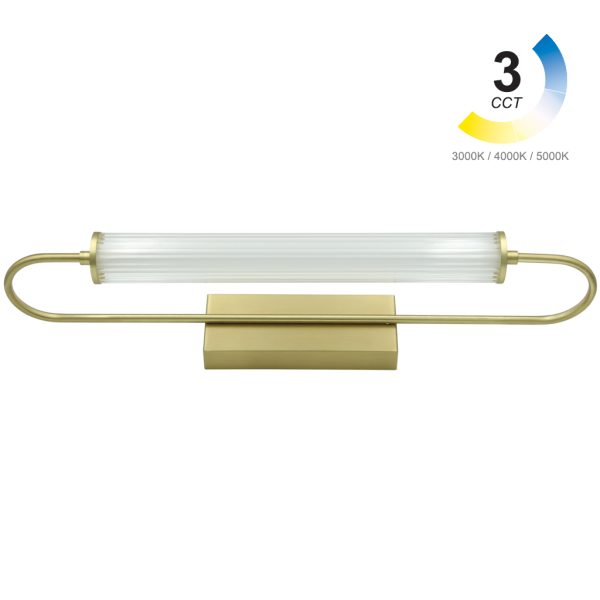 Φωτιστικό Led Liza 3CCT 12W 3000/4000/5000K Χρυσό Ματ IP44 (60*8*15cm) 100-277VAC2@@ - Image 2
