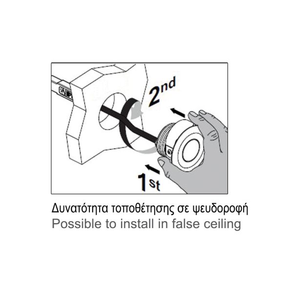 Recessed Fitting Slide 12W 24VDC Black Asymetric 3000K IP67 Alu With plastic box&1.5M cable 2Χ0.75mm2 - Image 2