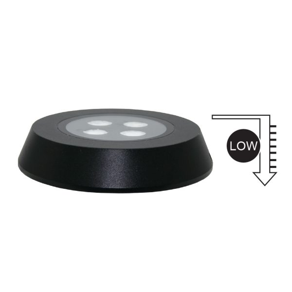 Εξωτερικό Φωτιστικό Εδάφους Pad Μαύρο 10W 24VDC 15° 3000K IP67 d14h2.7cm 0.5m 2x0.75mm² H05RN-F Alu - Image 2
