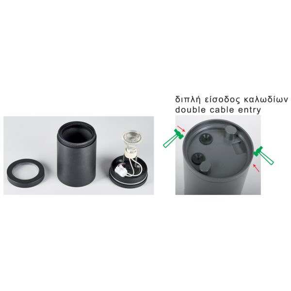 Ceiling Light Paolo Dark Grey GU10 7W IP54 d9.45h14cm ABS&PC<br /> - Image 2