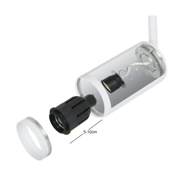 Nexo light fitting GU10 50W Black(sandy) with adjustable, h12.8d5.9cm - Image 2