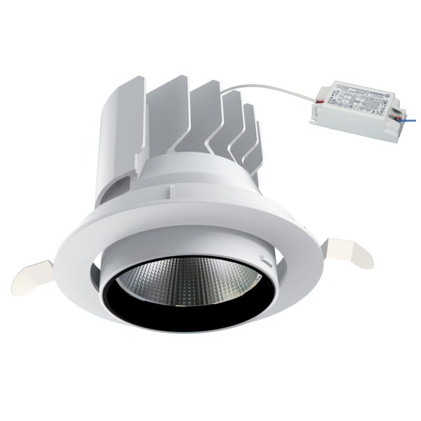 Recessed Downlight Revo Led 30W CCT change 3000-3500-4000K CRI>90 36° White d11h10cm 5 Years Warranty 33-37Volt - Image 2