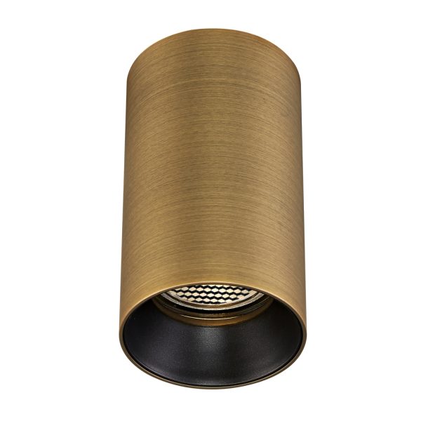 Φωτιστικό Οροφής Mesh Brushed Brass (Electroplated) Gu10 max7.5W d6h10.5cm Με Μαύρο Δακτύλιο - Image 2