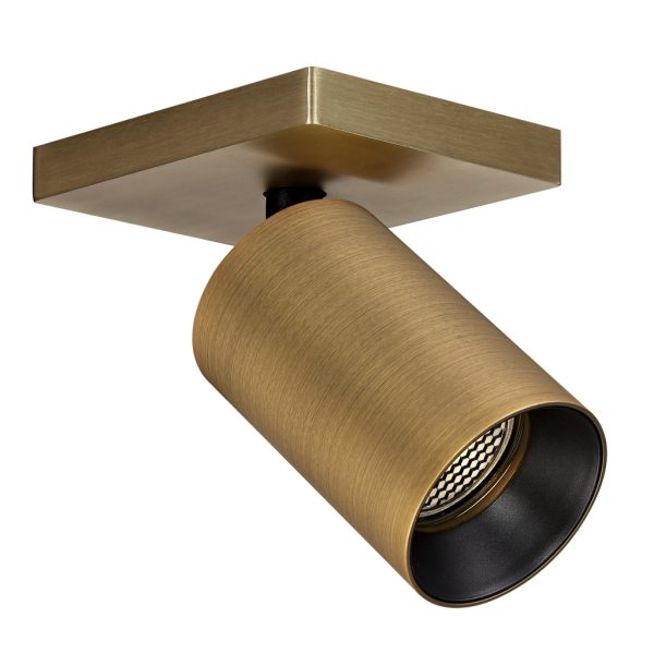 Κινητό Φωτιστικό Οροφής Mesh Brushed Brass(Electroplated)Gu10 max7.5W d11w9h12.5cm Με Μαύρο Δακτύλιο - Image 2
