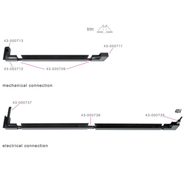 MAGNETIC TRACK RECESSED (TRIM) 1M BLACK 1.9-2mm COOPER - Image 2