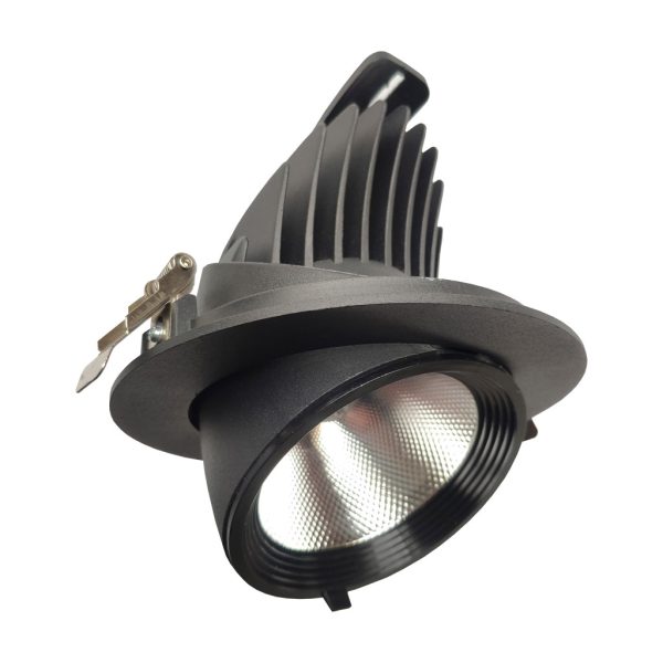 Χωνευτό φωτιστικό Roma 30W 3CCT 3000-3500-4000K 36° Μαύρο CRI>90 315-720mA 34-38Volt d16h13.5cm 5Έτη - Image 2