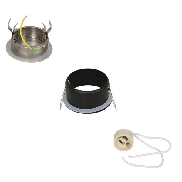 Recessed Downlight Dol-R Rround Nickel Mat GU10 IP65 With Clear Glass, d8.4cm - Image 2