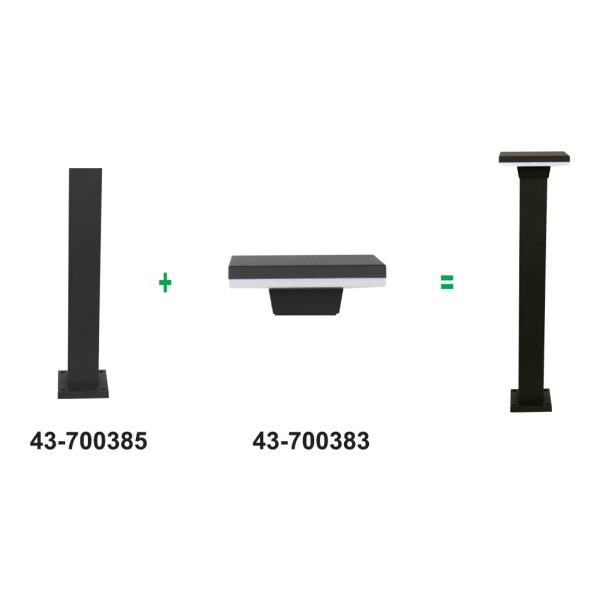 Τετράγωνο Φωτιστικό  Moda LED 10W 3000K  IP54 Μαύρο 230V d15w15h5cm - Image 5