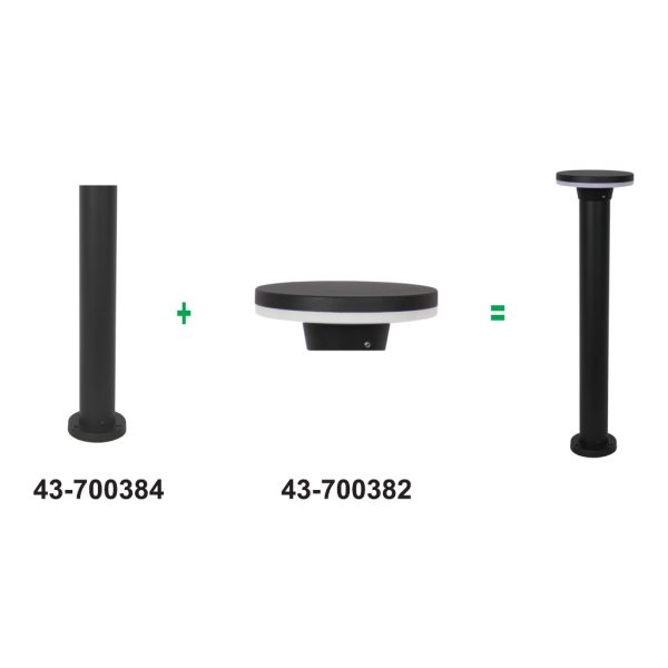 Στρογγυλή κολώνα φωτισμού 65cm για Moda Led Μαύρο d6cm - Image 3