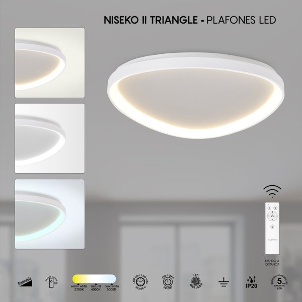 Φωτιστικό Οροφής NisekoII,Led,Λευκό,42W,2700-4000-5000K,d42.1h6.3cm,Dim με Τηλεχειρ,5Έτη Εγγ(8629) - Image 4