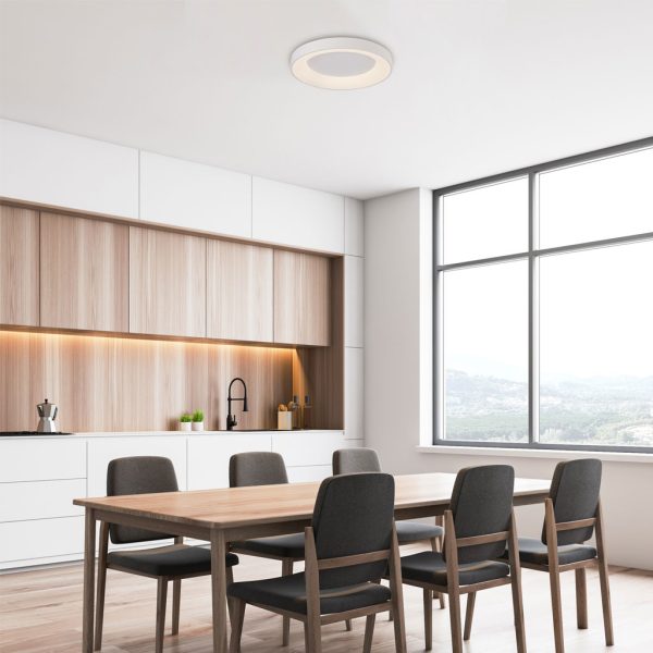 Φωτιστικό Οροφής NisekoII,Led,Λευκό,30W,2700-4000-5000K,d38h9.5cm,Dim με Τηλεχειρισμό,5Έτη Εγγ(8579) - Image 2