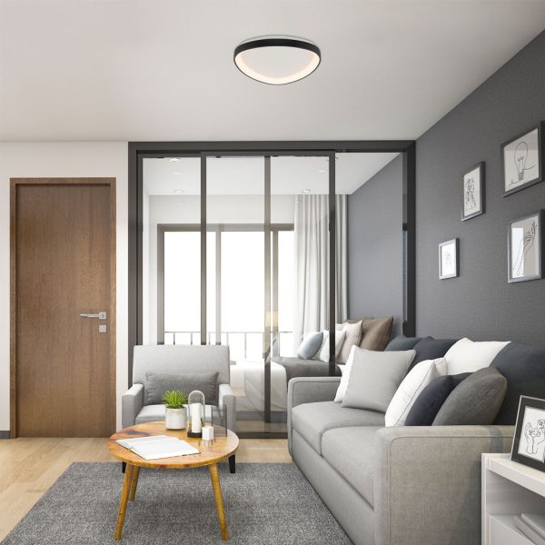 Φωτιστικό Οροφής NisekoII,Led,Μαύρο,42W,2700-4000-5000K,d42.1h6.3cm,Dim με Τηλεχ,5 Έτη Εγγύηση(8630) - Image 3