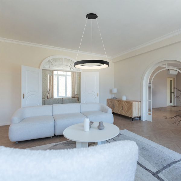 Κρεμαστό Φωτιστικό NisekoII,Led,Μαύρο40W,2700-4000-5000K,d50h6cm,Dim με Τηλεχειρισμό,5 Έτη Εγγ(8572) - Image 2