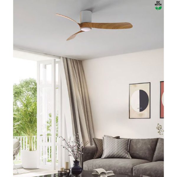 Ceiling Fan Nemo S With Led Lighting 24W (Motor 30W) Wood-White, 2700-4000-5000K,d97h25cm,230V (9051) - Image 2