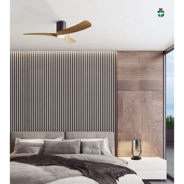 Ceiling Fan Nemo M With Led Lighting 24W (Motor 32W) Wood-Black, 2700-4000-5000K,d122h25cm,230V(9047) - Image 2