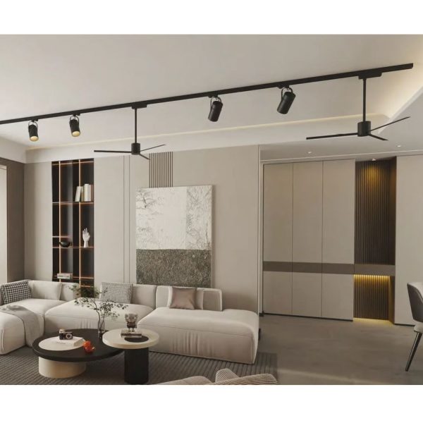 Ανεμιστήρας Οροφής Τριφασικής Ράγας Monkey Fan 12W Μαύρο,d84h38/53cm(8927) - Image 3