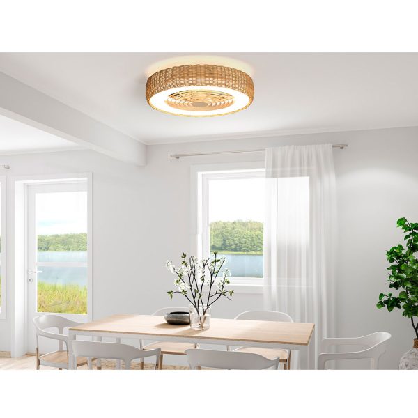 Ανεμιστήρας Οροφής Kilimanjaro Με Φωτισμό Led 70W(Motor 35W) Ραττάν,2700-4000-5000K,d65h25cm(7811) - Image 2