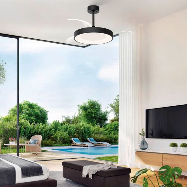 Ανεμιστήρας Οροφής Niseko Με Φωτισμό Led 50W Motor 30W Μαύρο,2700-4000-5000K,d106h42cm(9063) - Image 2
