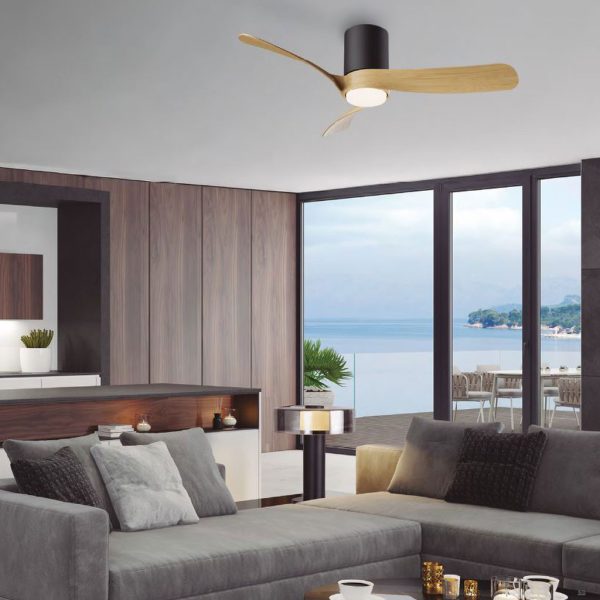 Ανεμιστήρας Οροφής Nemo S Με Φωτισμό Led 24W(Motor 30W)Ξύλο-Μαύρο,2700-4000-5000K,d97h25cm(9050) - Image 3