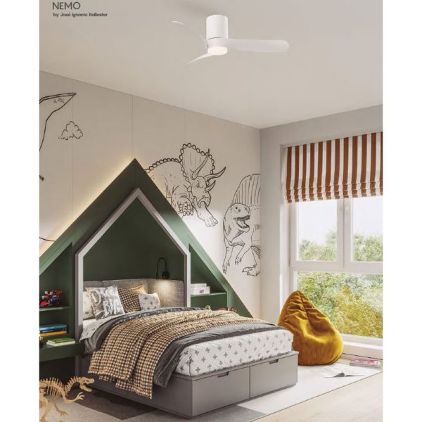 Ανεμιστήρας Οροφής Nemo S Με Φωτισμό Led 24W (Motor 30W) Λευκό,2700-4000-5000K,d97h25cm(9049) - Image 2