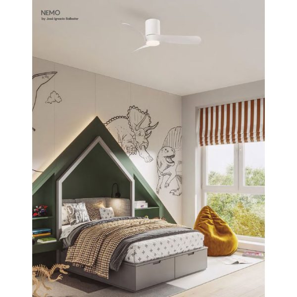 Ανεμιστήρας Οροφής Nemo M  Με Φωτισμό Led 24W (Motor 32W)Λευκό,2700-4000-5000K,d122h25cm(9046) - Image 2