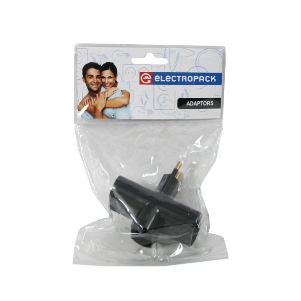 Euro Adapter Plug Black NO. 1 PVC bag with paper card - Image 2
