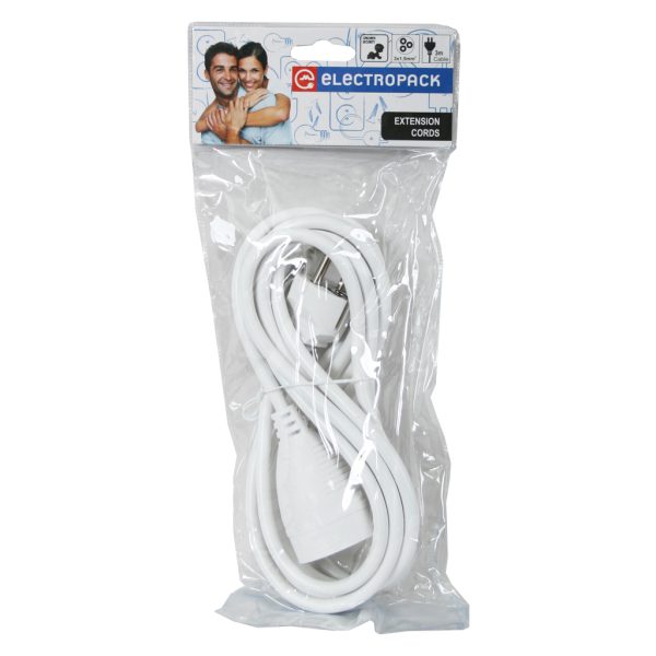 16A 250V extenstion cord  1.5mm2 3m,white,with children protection,PVC packing,Electropack - Image 2