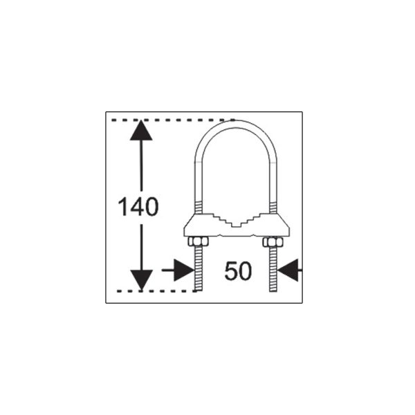 Metal Holder For Antenna Pole d140w50mm - Image 2