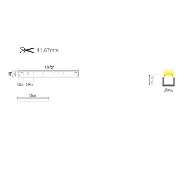 Led Rope Light Hydroflex Mini 1000 LED 1 Meter 3000K 10W 24VDC - Image 3