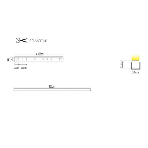 Led Rope Light Hydroflex Mini 3000 LED 3 Meters 3000K 10W 24VDC - Image 3